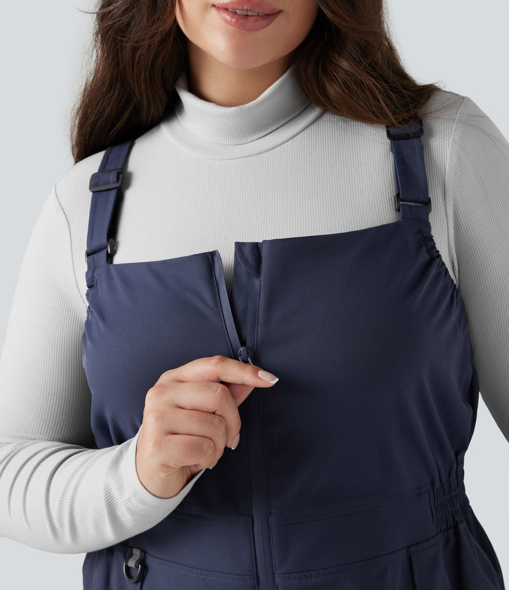 Salopette de randonnée grande taille déperlante résistante à l'usure avec poches zippées