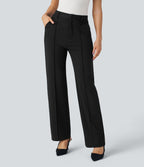 Pantalon de travail coupe droite zippé taille haute Halara Flex™ avec poches