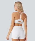 Brassière de sport yoga maille côtelée soutien léger à découpes bonnets A-D
