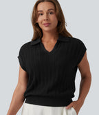 Pull de travail col polo manches courtes