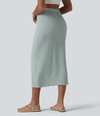 Jupe midi décontractée taille haute