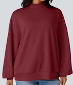 Sweatshirt casual col montant coupe décontractée avec poches