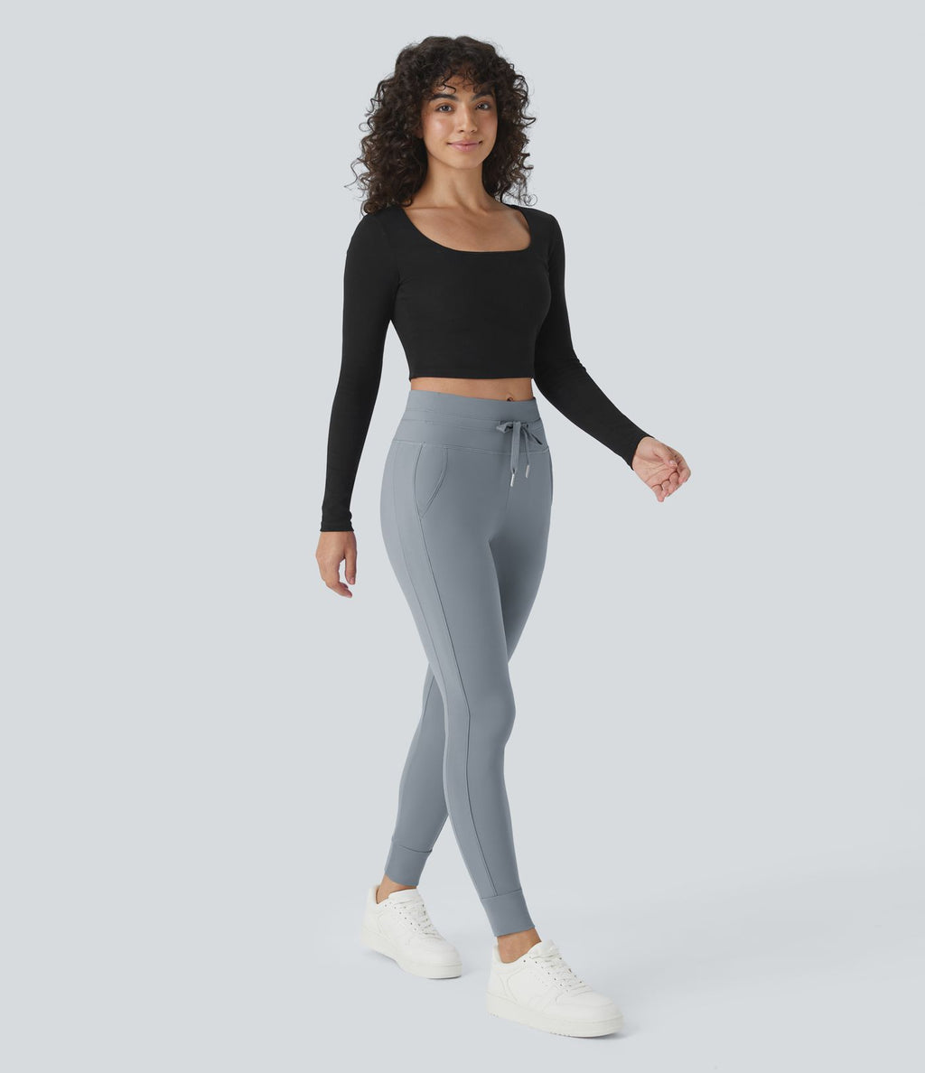 Jogging taille haute Softlyzero™ Plush avec cordon de serrage et poches latérales