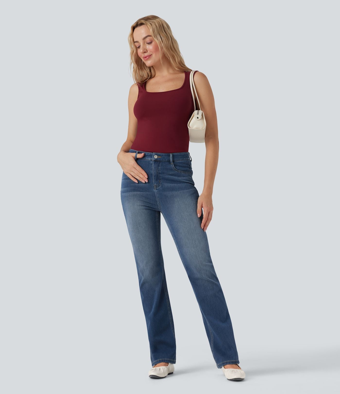 Jean évasé Halara Flex™ taille haute avec poches