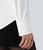 Chemise tailleur manches longues ourlet arrondi