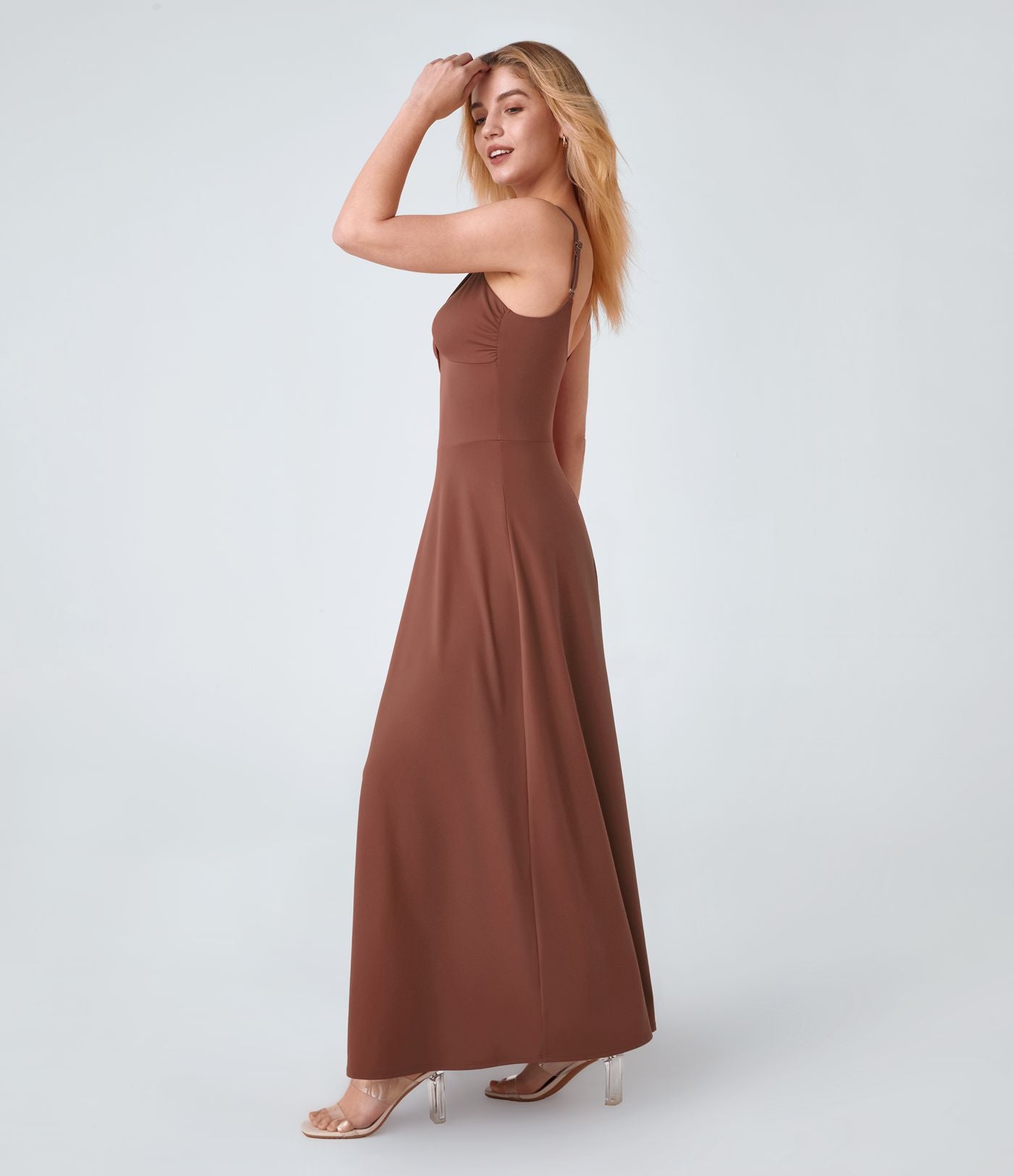 Robe de Vacances Fluide Bretelles Réglables Dos en U Torsadé Évas
