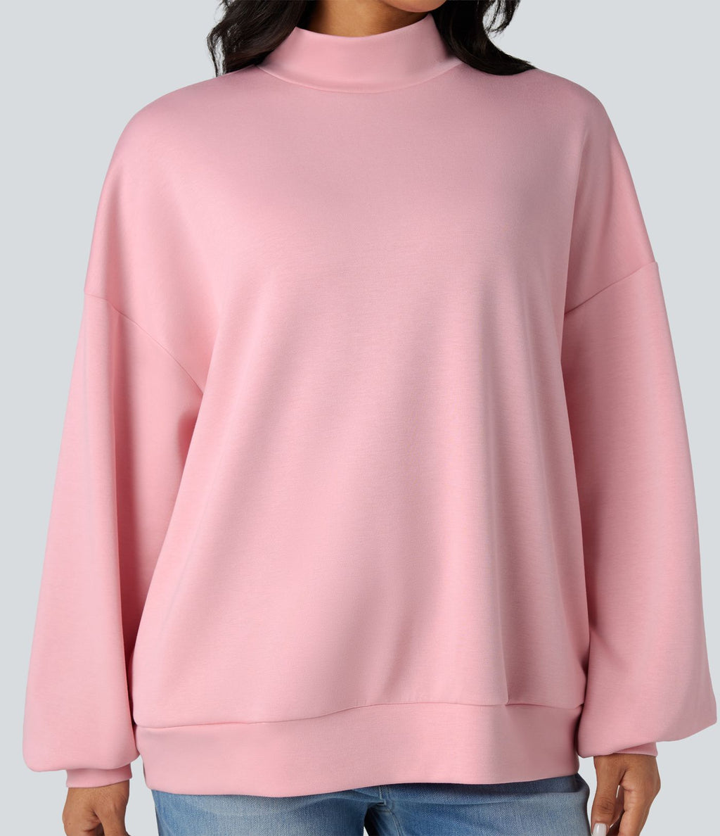 Sweatshirt casual col montant coupe décontractée avec poches
