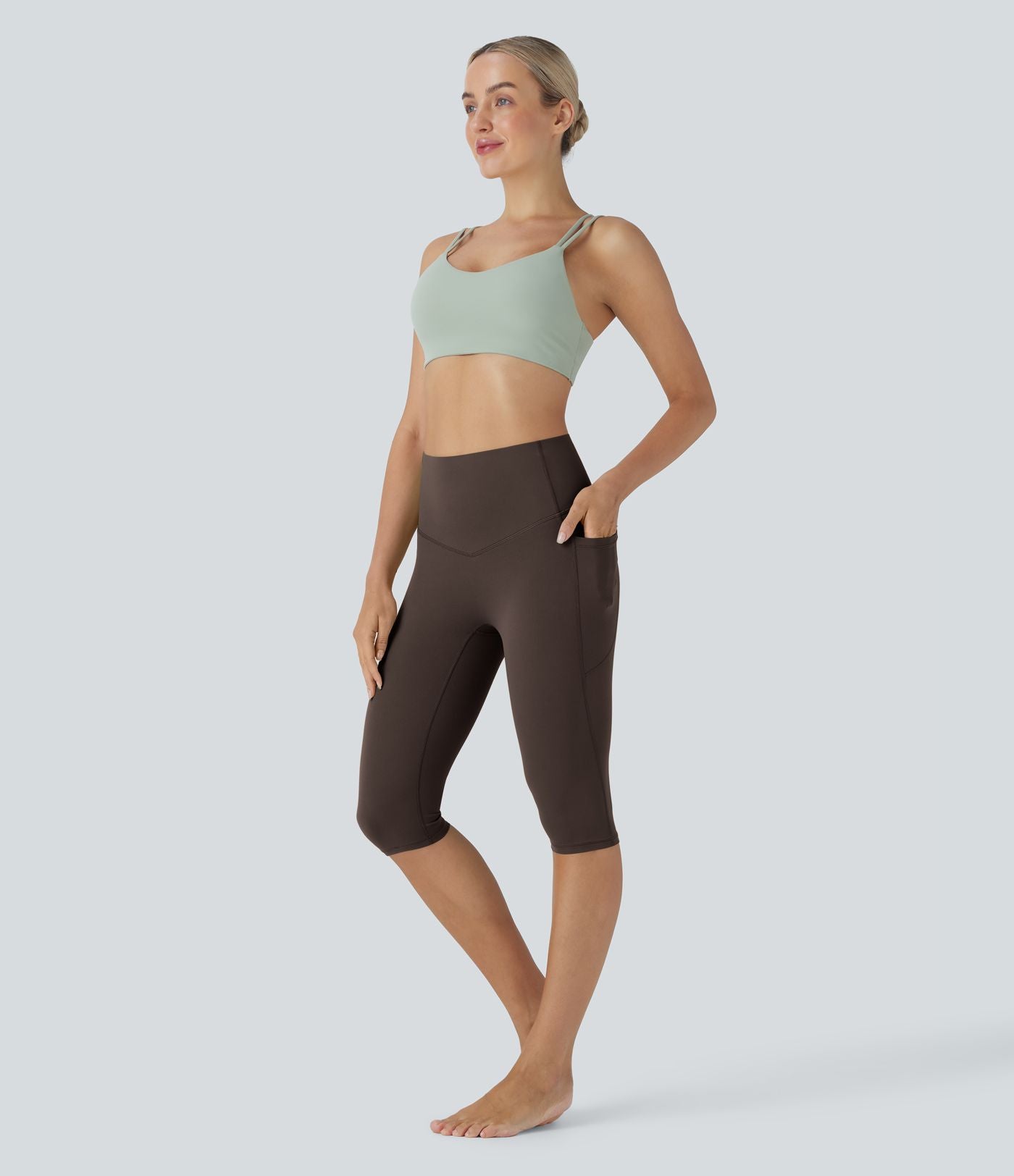 Legging corsaire de yoga gainant taille haute avec poches Halara UltraSculpt™
