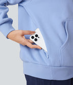 Sweat-shirt coton polaire à capuche cordon de serrage manches longues avec poches