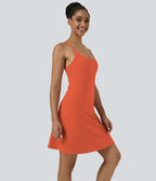 Softlyzero™ Airy Robe Sport de Yoga Plus Longue Dos Nu Découp Bretelles Réglables et Poches