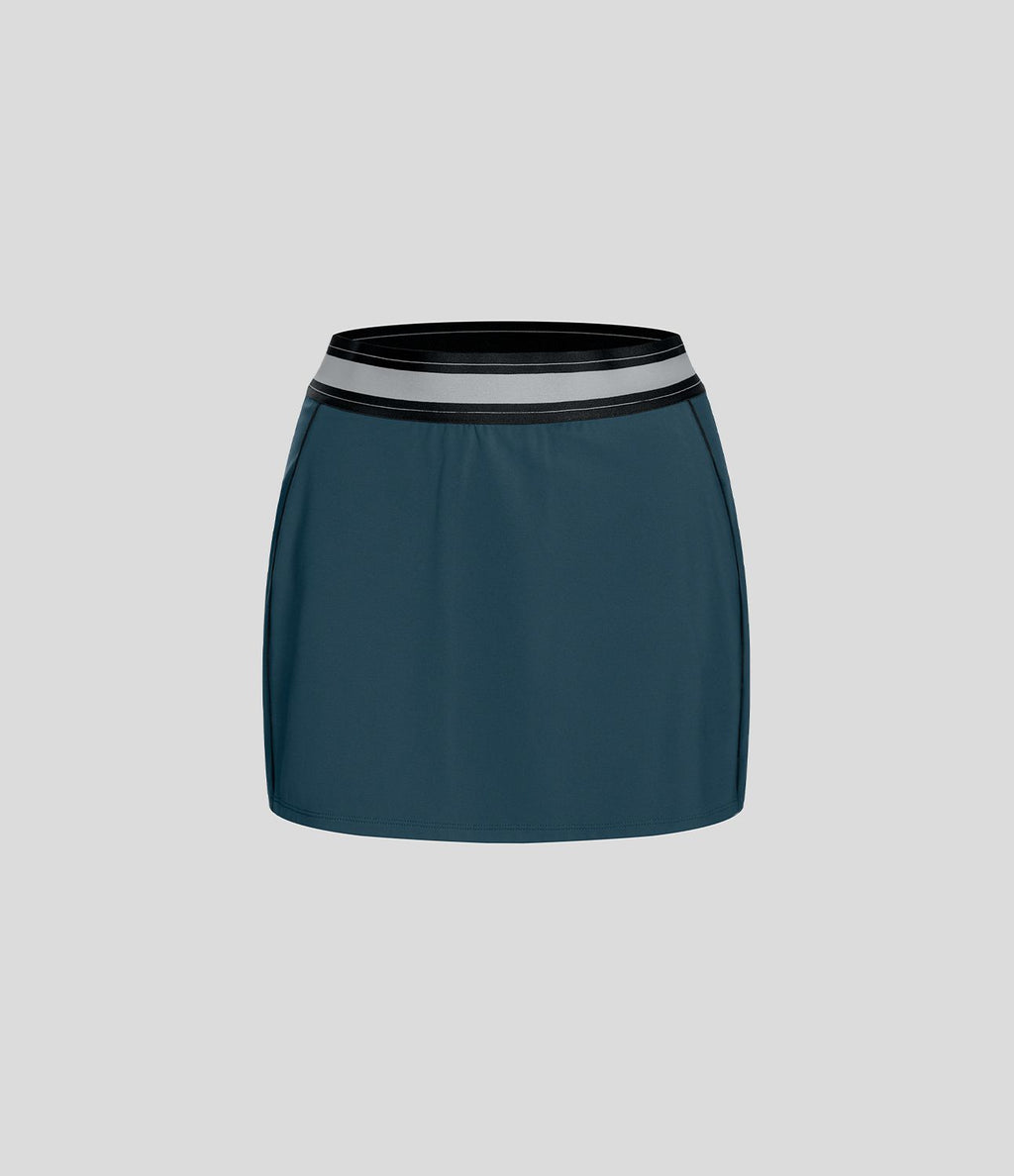Jupe de tennis SoftlyZero™ Airy micro mini 2-en-1 à taille haute et color block ajustée au corps à effet frais InstantCool