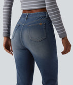 Jean décontracté Halara Flex™ ajusté taille haute ourlet retroussé avec poches