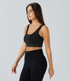 Brassière de sport SpeedWave™ à séchage rapide, maintien moyen, col en U, dos nu et motif rayé