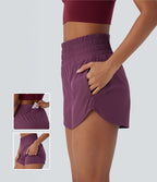 Short de course à pied Breezeful™ 2-en-1 séchage rapide, taille haute à poches multiples, ourlet arrondi 8,8cm