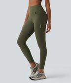 Legging 7/8 Halara UltraSculpt™ randonnée taille haute avec boucle en D et poche zippée