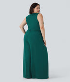 Combinaison grande taille col V sans manches avec poches - Édition Easy Peasy