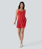 Softlyzero™ Plush Robe de danse courte dos nu avec short intégré - Version Easy Peasy