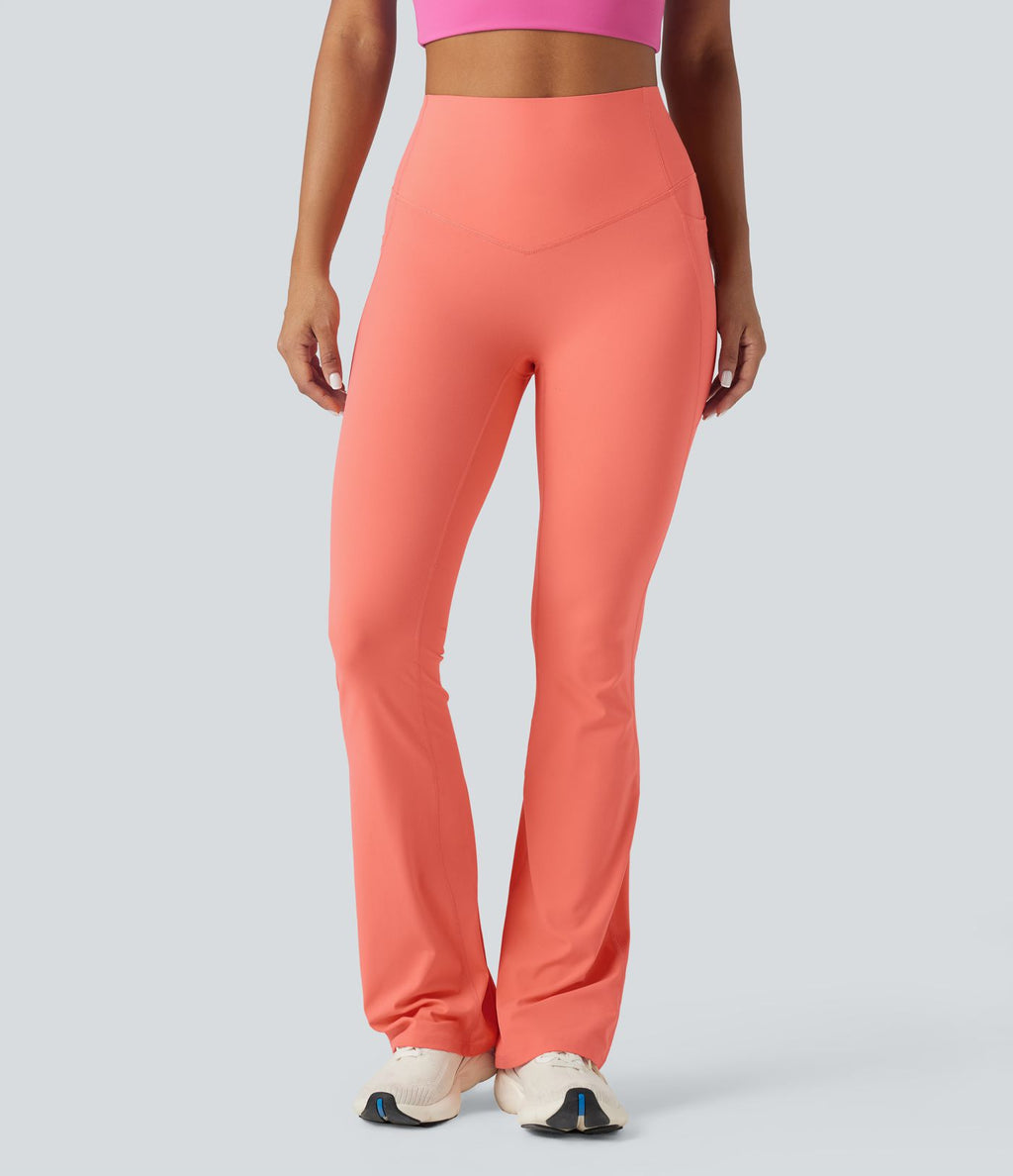 Pantalon de yoga à coupe bootcut gainant taille haute avec poches Halara UltraSculpt™