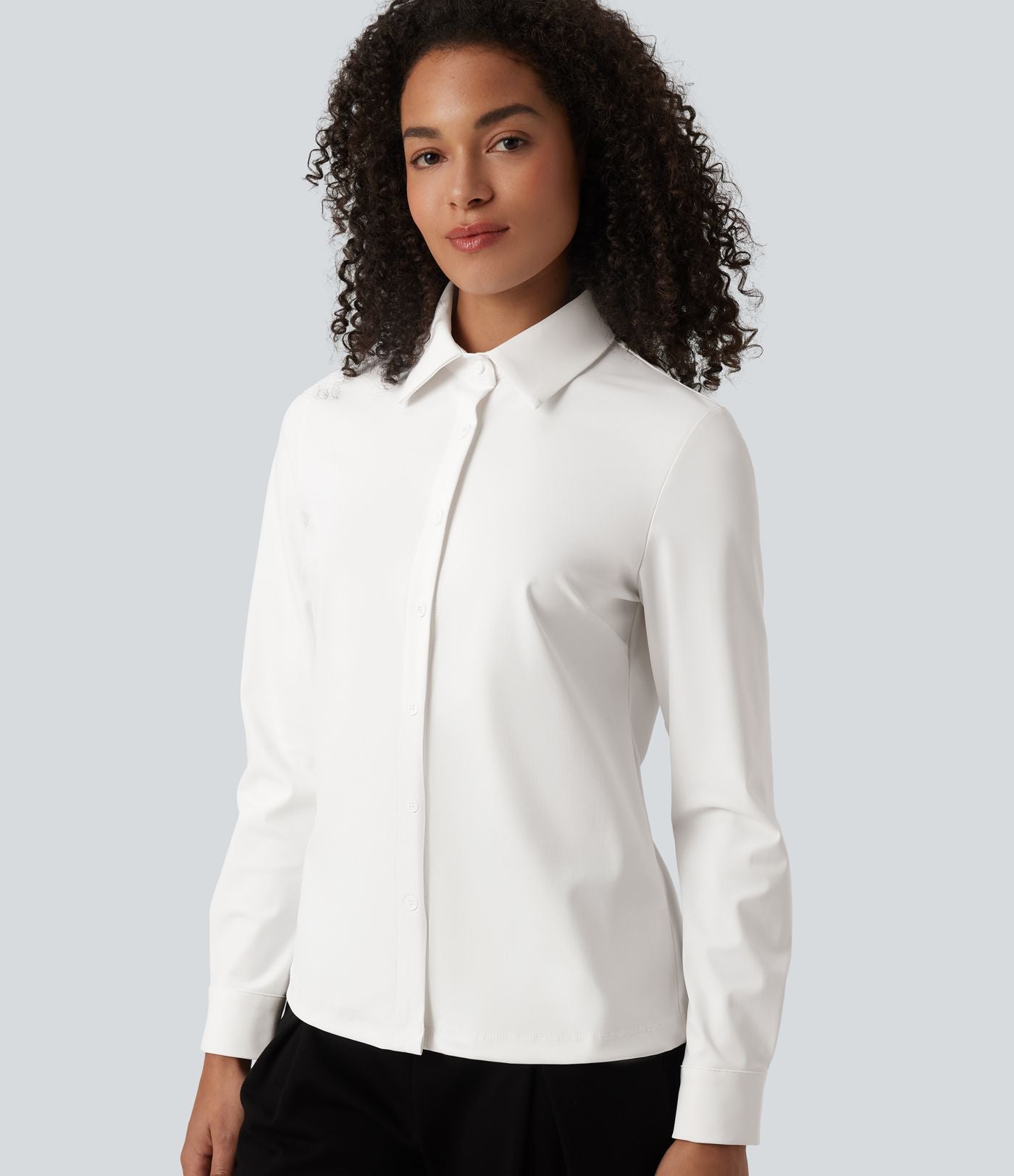 Chemise de travail infroissable à séchage rapide col manches longues