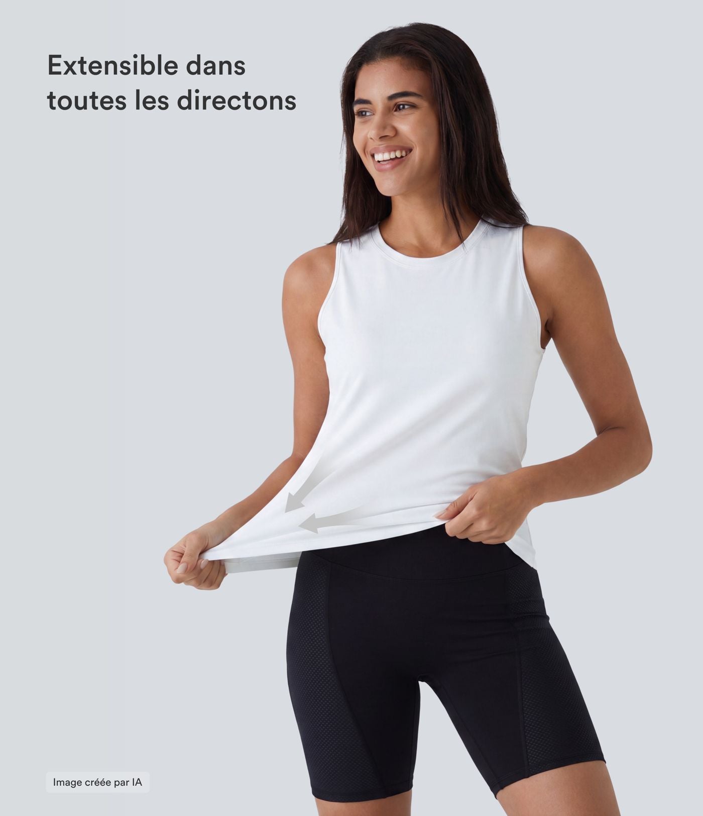 Top Débardeur Yoga Uni à Ourlet Croisé et Découpe