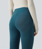 Halara Flex™ Pantalon tailleur évasé à rayures taille haute avec poches