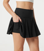 Jupe-short de tennis mini SoftlyZero™ QuickDry taille mi-haute gainante à plis avec poches
