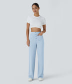 Pantalon taille haute coupe droite DayStretch avec poches