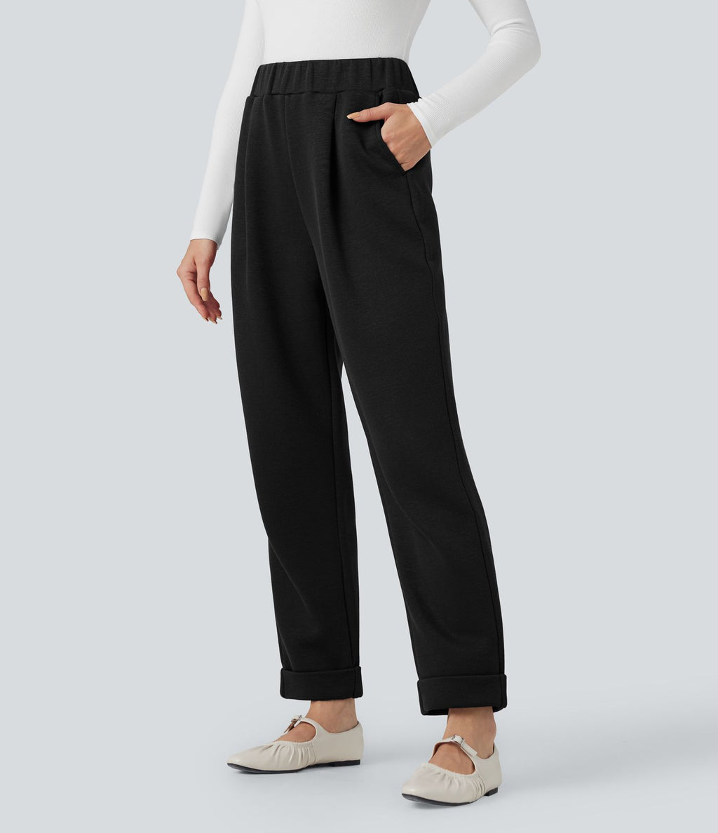 Pantalon décontracté SpacerTek™ taille haute, coupe fuselée avec poches