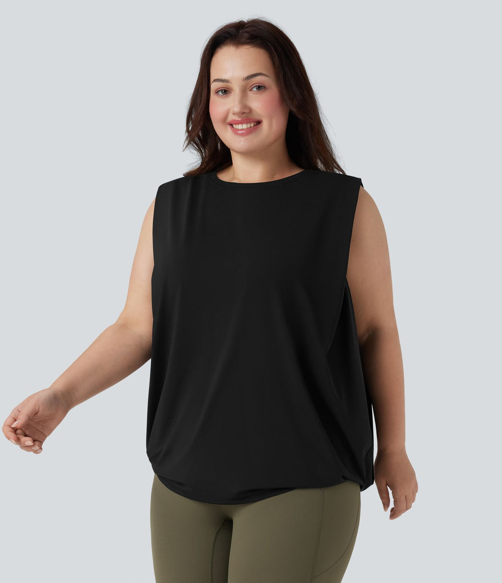 Débardeur yoga grande taille col rond Cool Touch - UPF50+