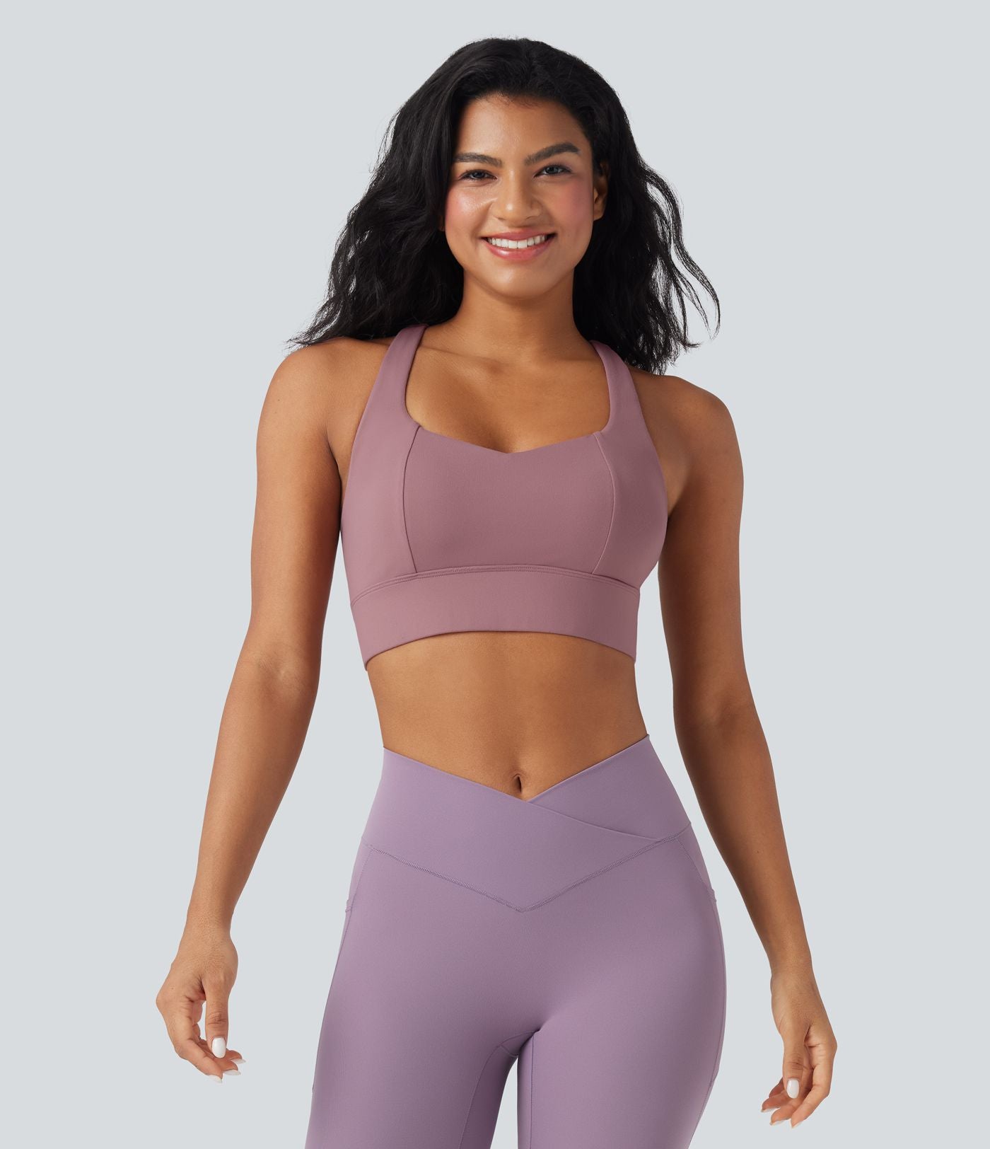 Brassière de sport yoga soutien souple dos nageur à bretelles croisées bonnets A-C