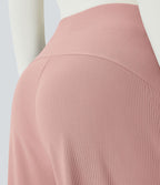 Halara Flex™ Pantalon Tailleur Évasé à Taille Haute Sculptant la Silhouette avec Poches Latérales Micro Waffle