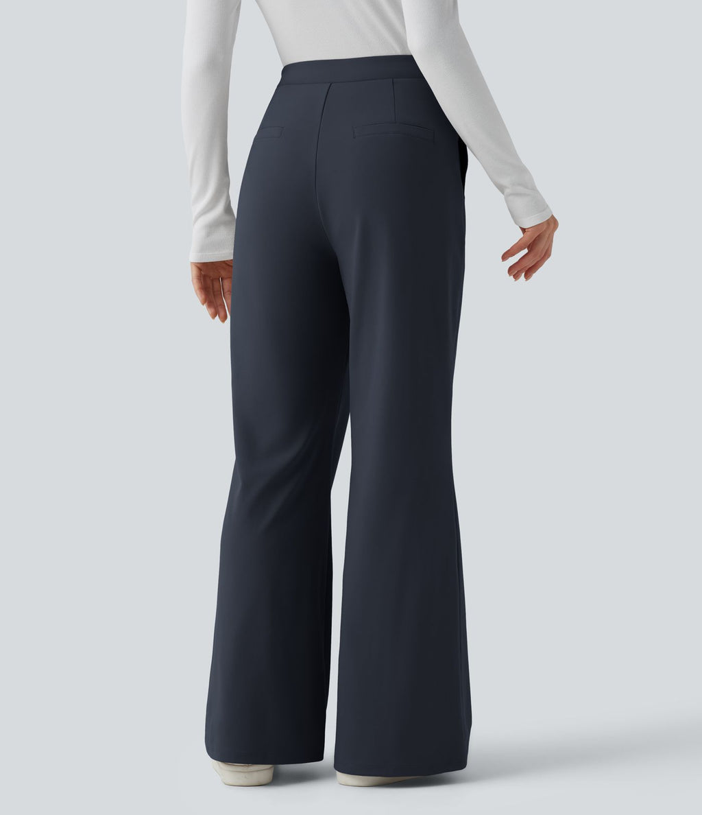 Pantalon tailleur évasé asymétrique taille haute Halara Flex™ DayStretch avec poches