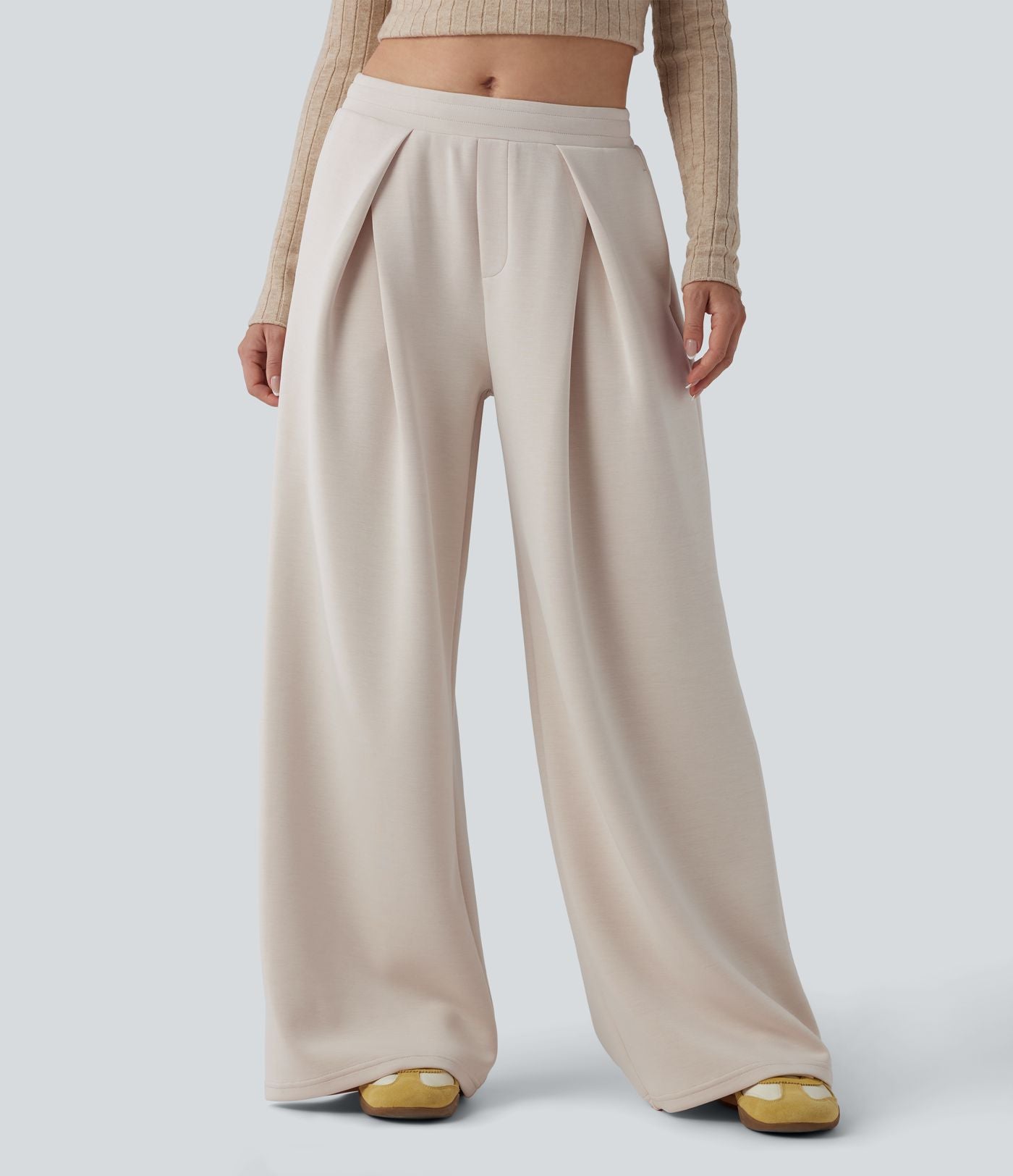 Pantalon décontracté SpacerTek™ baggy taille mi-haute, dos croisé avec cordon de serrage et poches