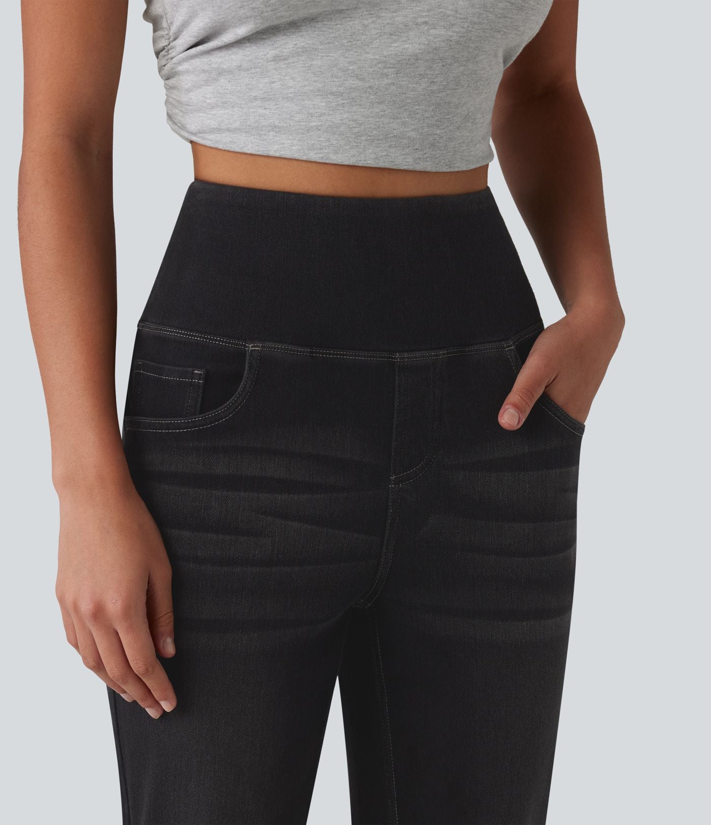 Jean évasé taille haute Halara Flex™ avec poches