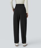 Pantalon de travail Halara Flex™ barrel côtelé, taille haute, avec poches