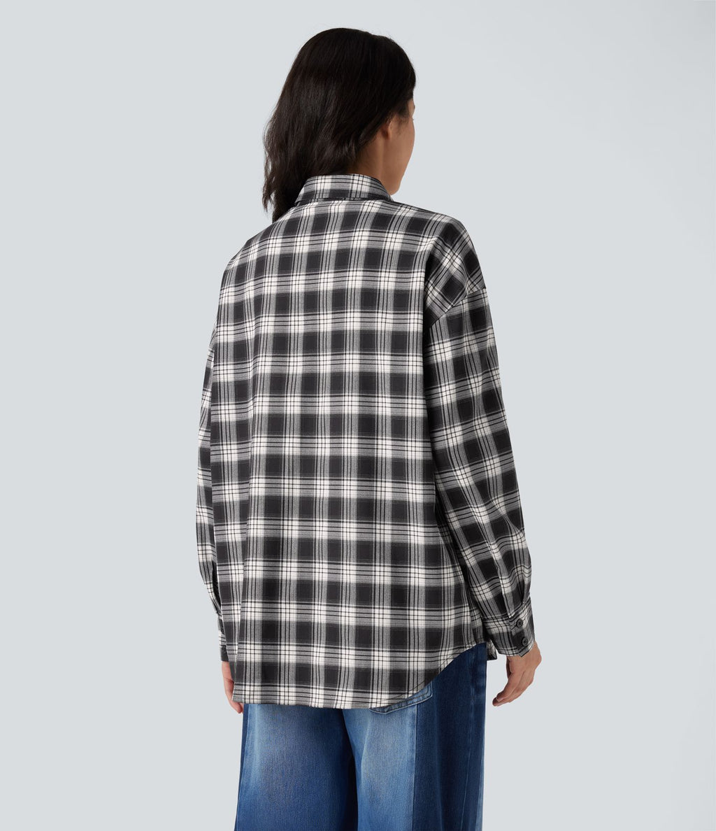 Chemise à carreaux coupe décontractée avec poche