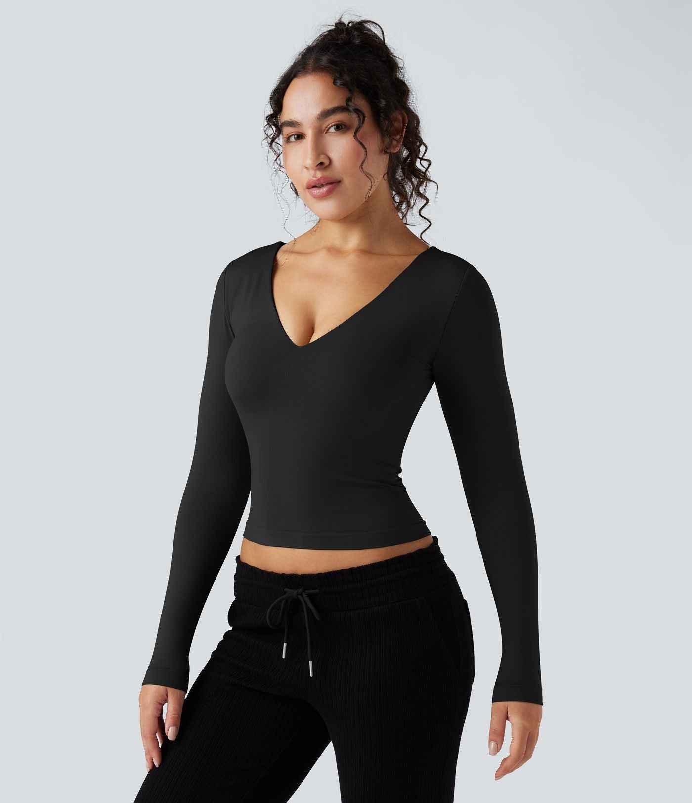 Haut de sport yoga col V à manches longues sans couture OneForm Seamless Flow