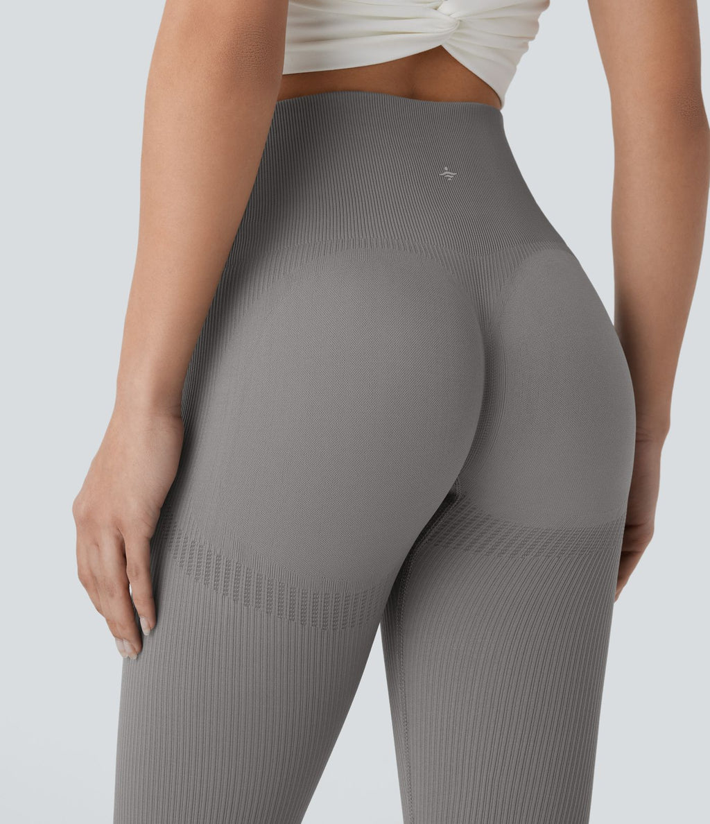 Legging de yoga 7/8 sans couture Seamless gainant et sculptant à taille haute