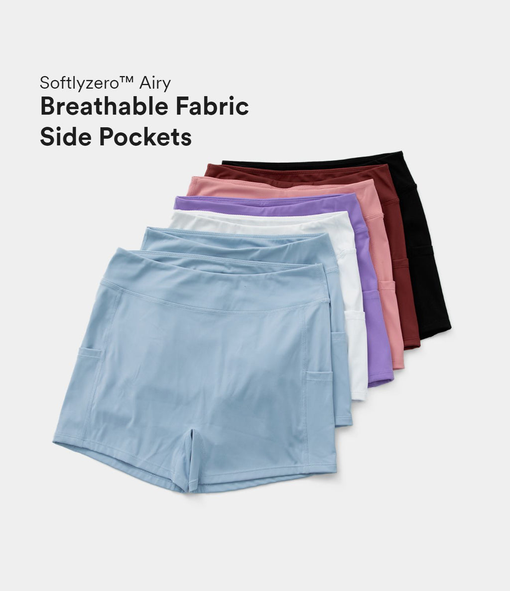 Short de yoga SoftlyZero™ Airy 8,8 cm taille haute poches latérales uni effet frais InstantCool