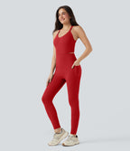 Combinaison-pantalon d'entraînement gainante avec poches - Édition Easy Peasy Halara UltraSculpt™