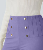 Pantalon tailleur skinny gainant taille haute à chevrons avec poches arrière zippées décoratives