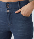 Halara Flex™ Jean skinny Casual Taille Haute Fermeture Éclair Boutonnés Plusieurs Poches Tricot Extensible