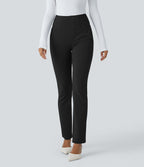 Pantalon ajusté taille haute avec poches décoratives