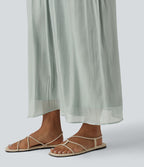 Pantalon ample fluide vacances taille haute