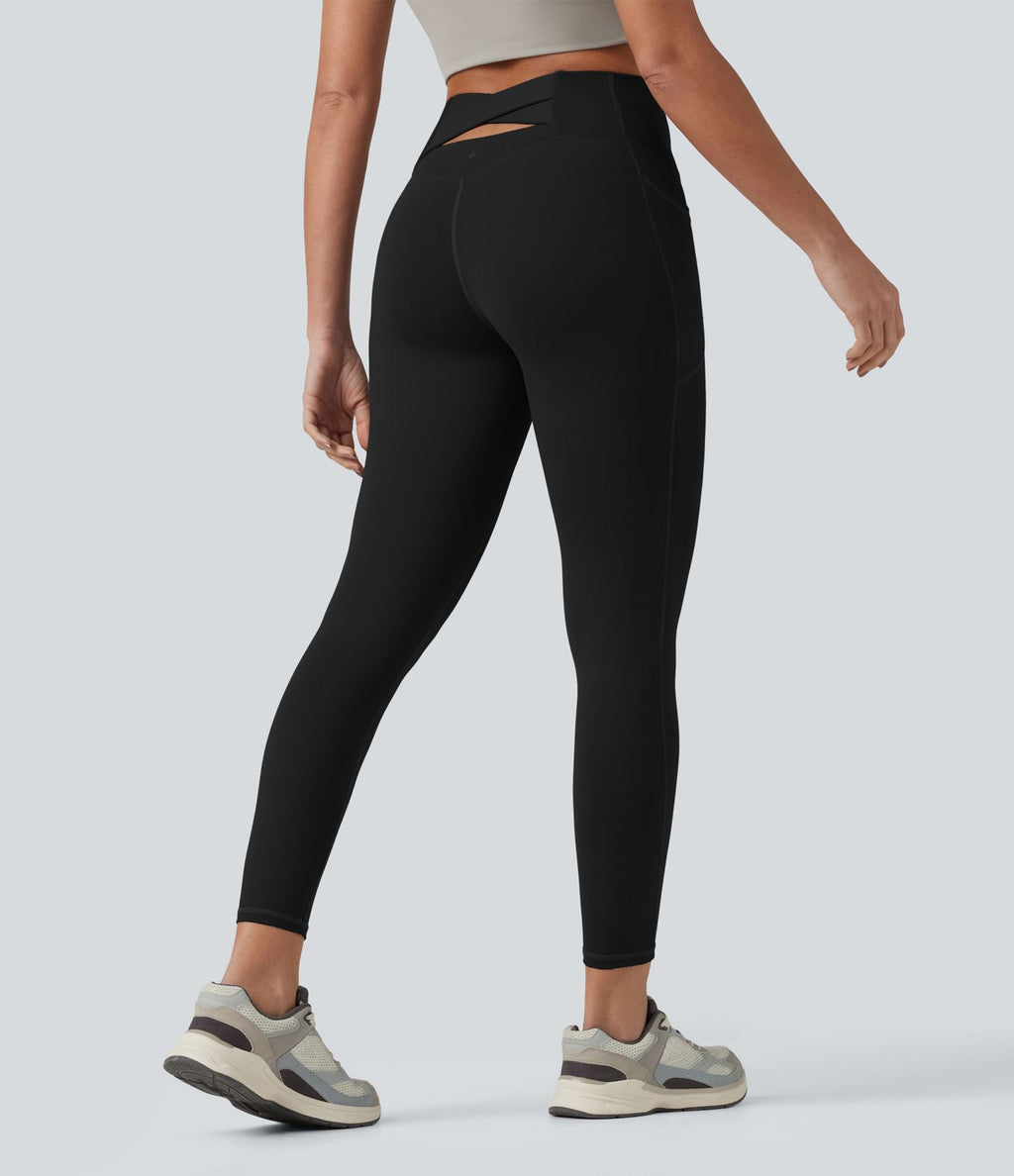 SoftlyZero™ Plush Legging de yoga 7/8 taille haute ventre plat dos croisé avec poches