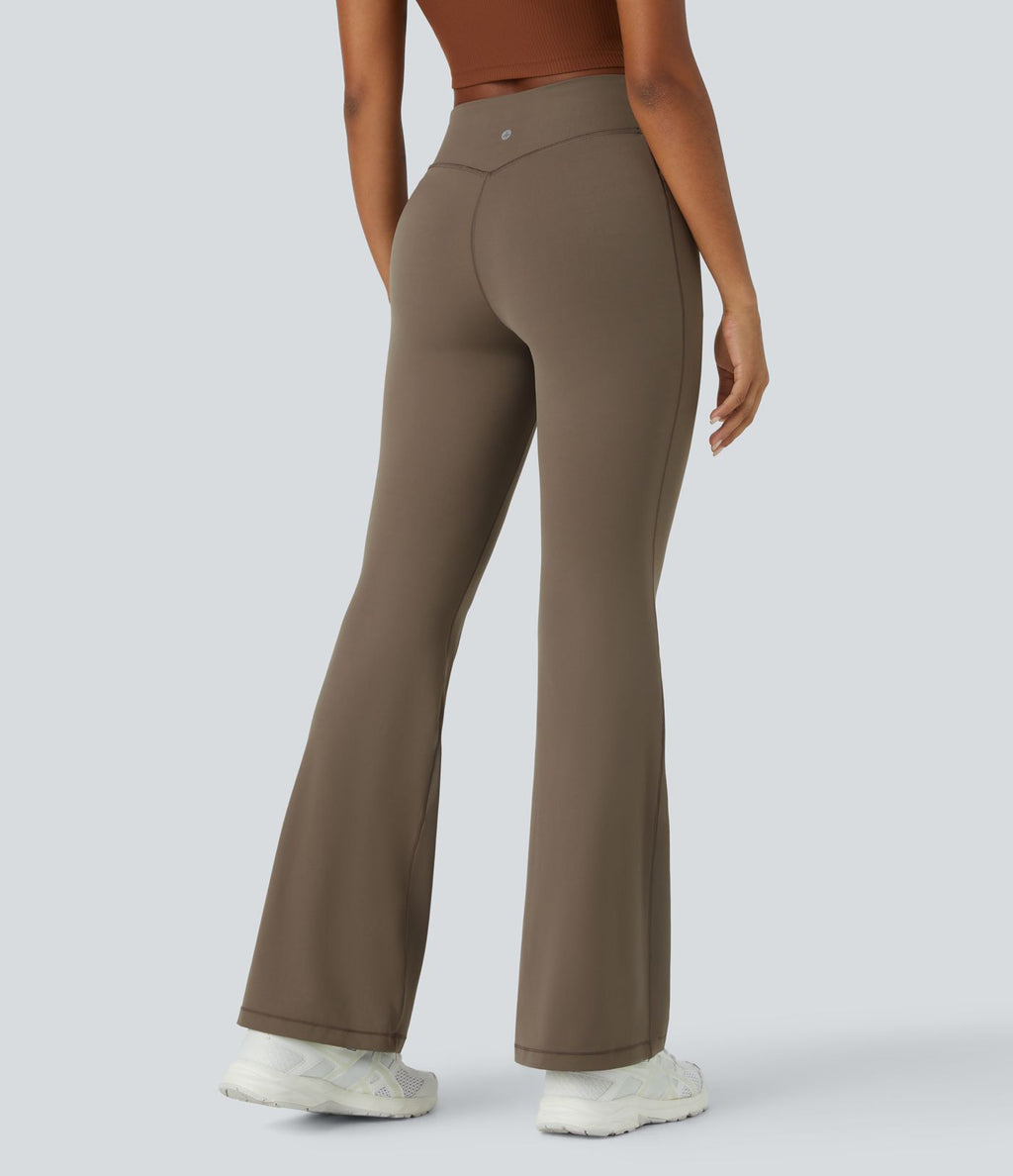 Pantalon évasé pleine longueur de course gainant taille mi-haute avec poches Halara UltraSculpt™