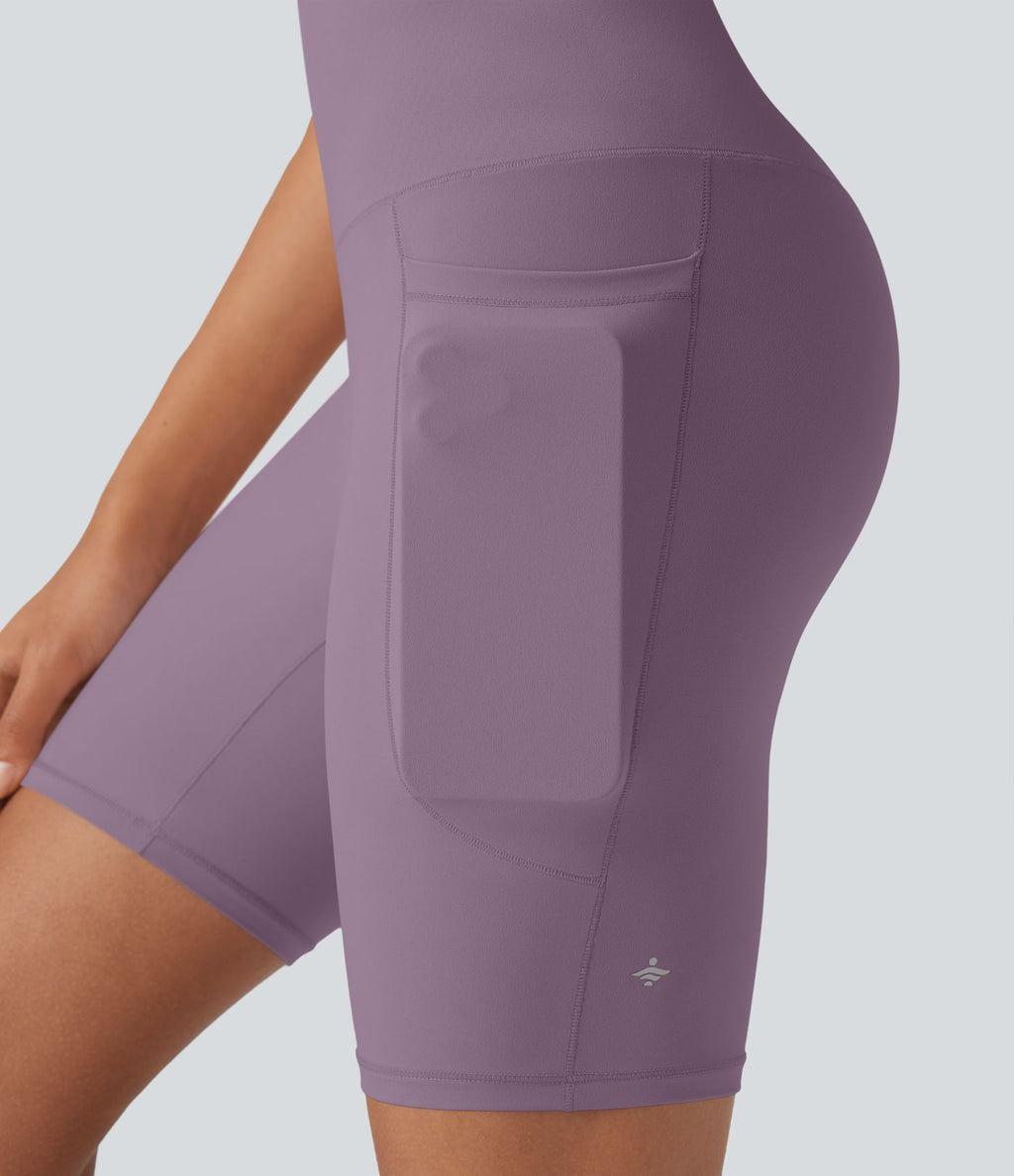 Short cycliste 7,5 cm d'entraînement gainant galbant taille haute avec effet scrunch et poches Halara UltraSculpt™