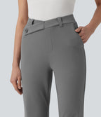 Pantalon tailleur Halara Flex™ évasé asymétrique taille haute avec poches