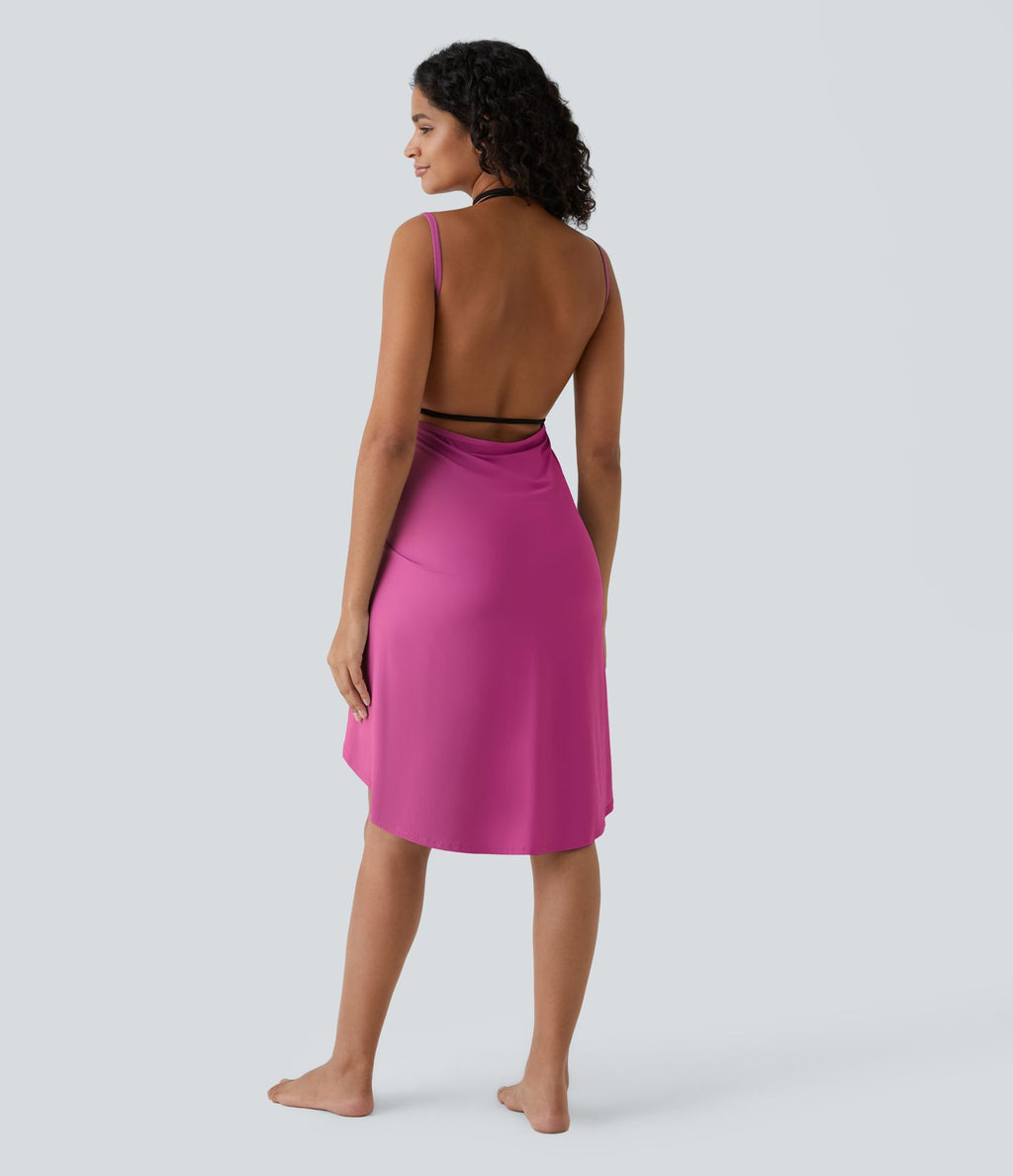 Robe de Plage Fines bretelles croisée dos nu effet portefeuille effet frais InstantCool
