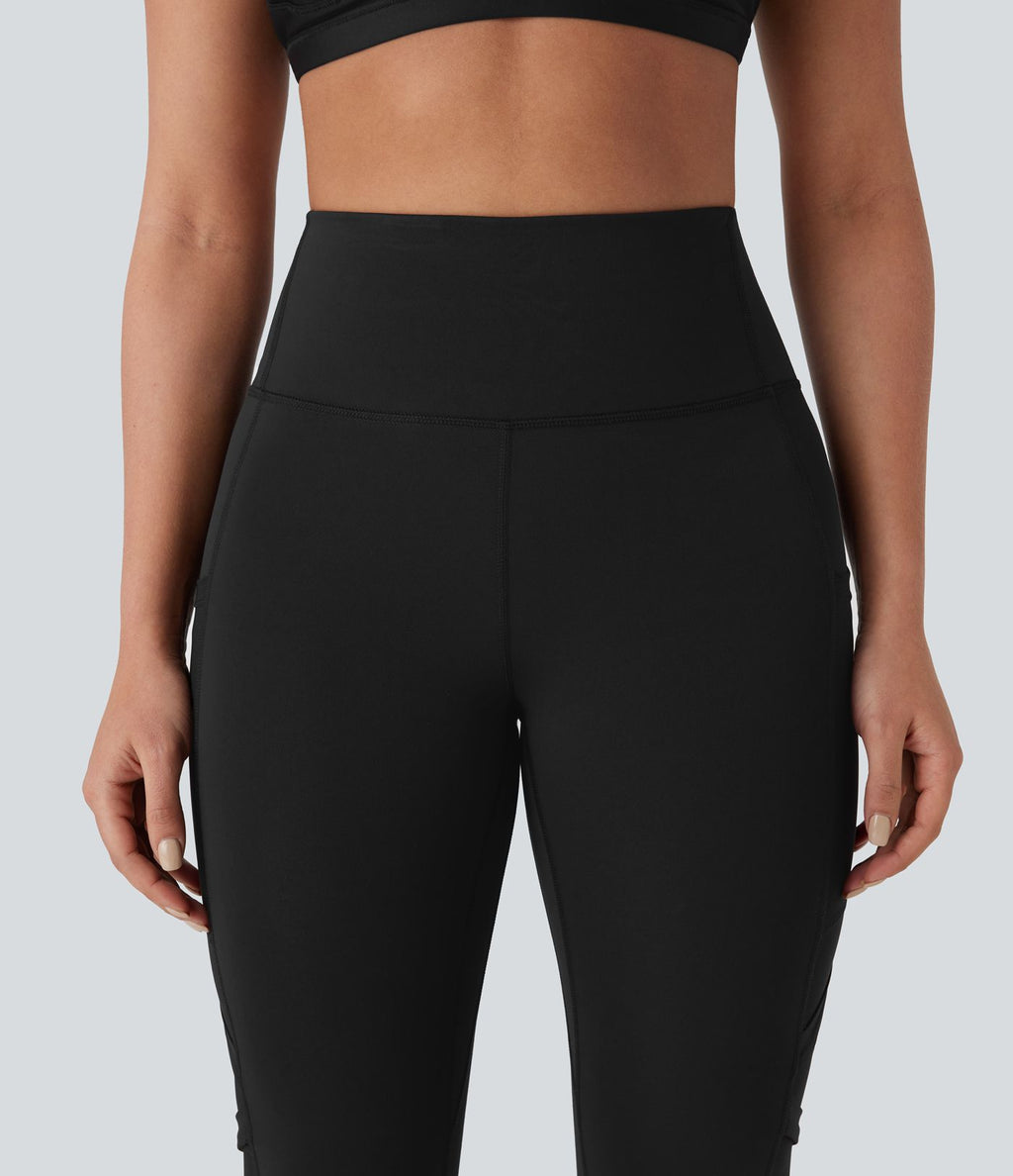 Legging de yoga 7/8 SpeedWave™ taille haute avec poches latérales et empiècements en mesh contrastés à séchage rapide